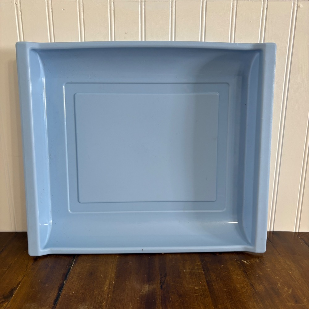 Vtg Rubbermaid Kitchen Sink Drainer Tray Pan Baby Blue 215G 16x13.5"